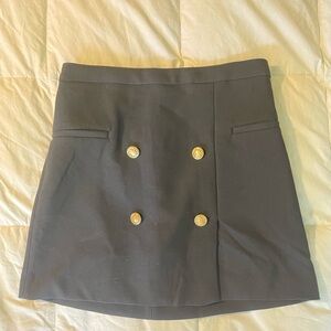 H&M Black Textured Black Skirt